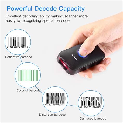 Eyoyo Mini 1D Bluetooth Barcode Scanner, 3-in-1 Bluetooth & USB Wired & 2.4G Wireless Barcode ...