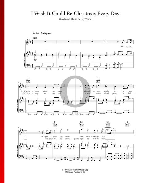 I Wish It Could Be Christmas Every Day (Wizzard) Piano Sheet Music - OKTAV