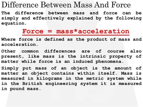 Difference Between Pound Mass And Pound Force