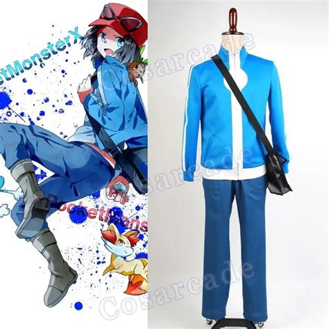 Pokemon XY X/Y Trainer Calem Cosplay Costume Jacket Outfit Suit Uniform ...