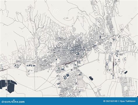 Map of the City of Pecs, Hungary Stock Vector - Illustration of graphic ...