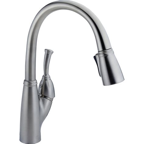 Delta Single Handle Pull-Down Kitchen Faucet, Arctic Stainless | The Home Depot Canada