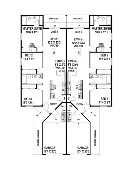 Duplex House Plans With Garage - homeplan.cloud