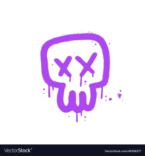 Urban graffiti emoji skull sprayed in purple Vector Image