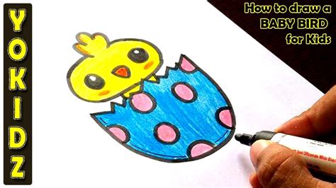 How to draw a BABY BIRD for kids - YouTube