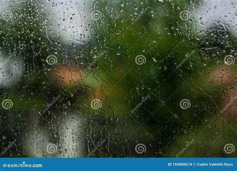 Heavy Rain on the Window of the Car Stock Photo - Image of leaf, glass ...