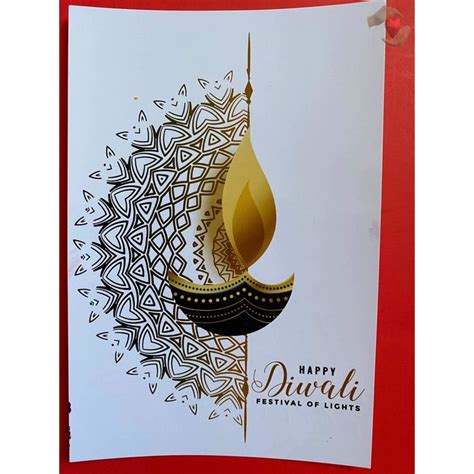 Buy set of 5 diwali card- single panel dipavali card diwali greeting card diwali | Diwali cards ...