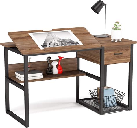 Tribesigns Drafting Table with Storage Drawers, South Africa | Ubuy