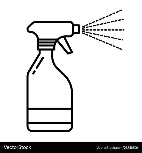 Spray bottle with water mist spraying from nozzle Vector Image