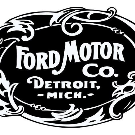 the logo for ford motor co detroit, mich is shown in black and white