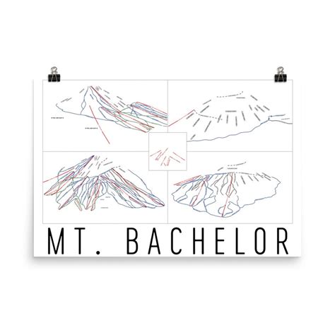 Mt. Bachelor Ski Map Art Mt. Bachelor Oregon Mt. Bachelor - Etsy Sweden