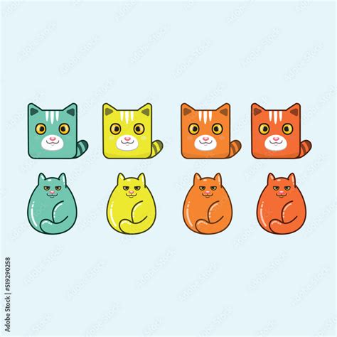 Cat emoji cartoon vector art Stock Vector | Adobe Stock