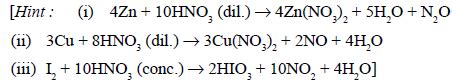 Write balanced equation for the following reactions : (i) Zn is treated ...