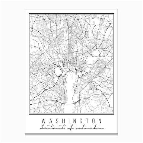 Washington Dc Street Map Art Print by Typologie Paper Co - Fy