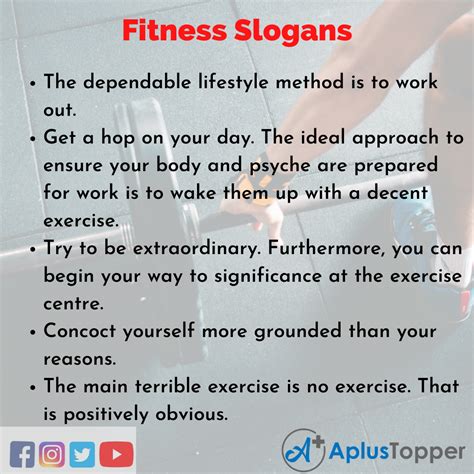 Fitness Slogans | Unique and Catchy Slogans on Fitness in English - A Plus Topper