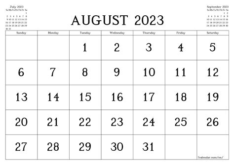 Printable Monthly Calendar August 2023 - Printable Form, Templates and ...