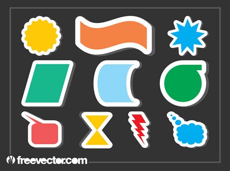 Colorful Stickers Vector Art & Graphics | freevector.com