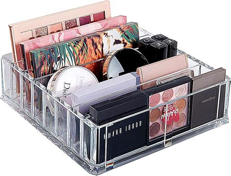 Amazon.com: Acrylic Makeup Palette Organizer 8 Spaces Makeup Holder ...