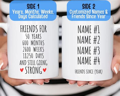 Personalized Friendship Mug for Best Friends Besties BFF Cute Custom ...