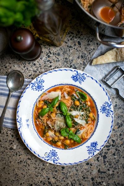 Donal Skehan | Tomato, Spinach, Chickpea Angel Hair Soup