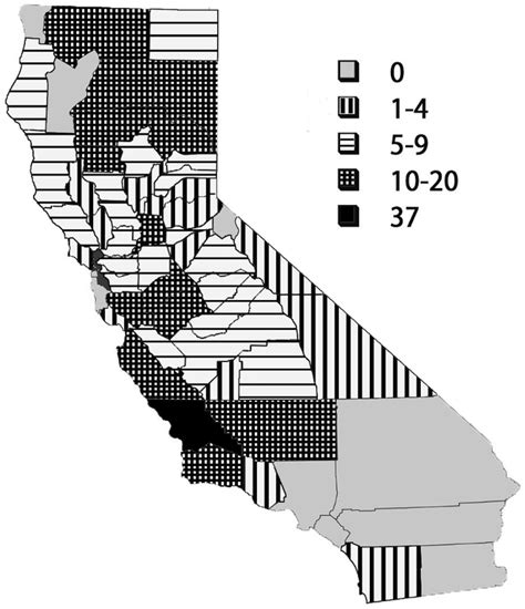 Number of survey responses by county in California. | Download Scientific Diagram