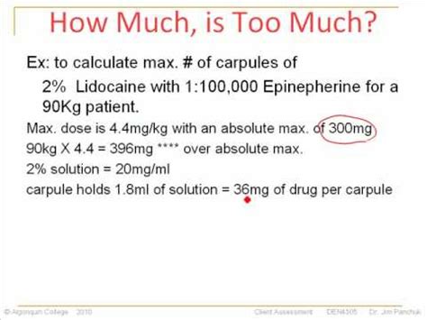 Calculating Maximum Doses of Anesthetic - YouTube