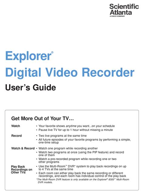 SCIENTIFIC ATLANTA EXPLORER USER MANUAL Pdf Download | ManualsLib