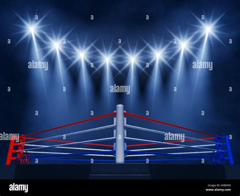 Boxing Ring Arena And Spotlight Floodlights Vector Image, 42% OFF