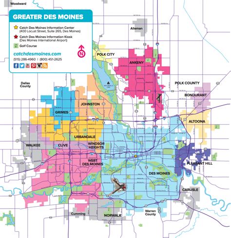 Des Moines Iowa Map Art Print Map Of Des Moines Iowa City | Etsy - Printable Map Of Des Moines ...