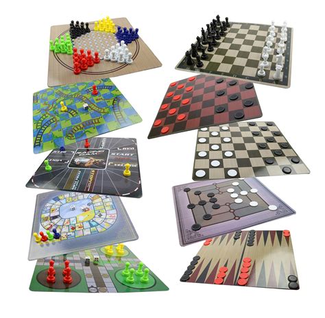 Buy Board Game Set - 10 in 1 Board Games Collection - Chess, Checkers ...