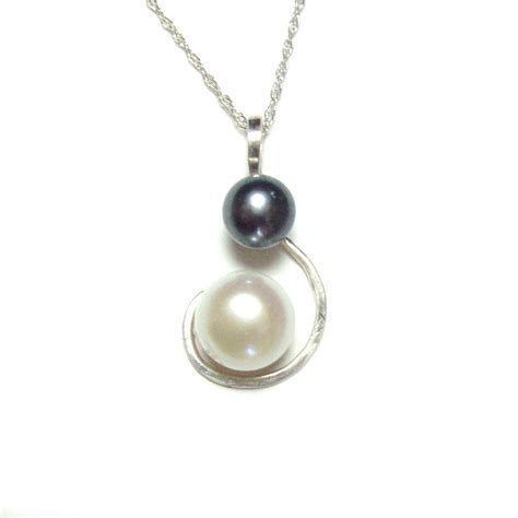 Genuine Pearl Sterling Silver Pendant With Chain - Etsy