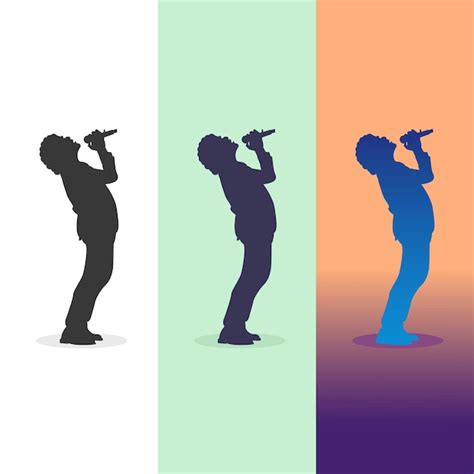 Premium Vector | Singer silhouette vector illustration