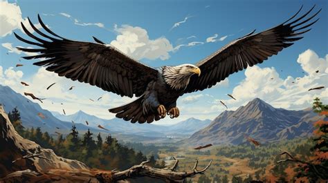 Premium AI Image | eagle flying on the mountain