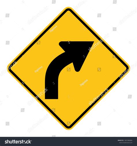 Curve Right Road Sign Clipart: vetor stock (livre de direitos ...