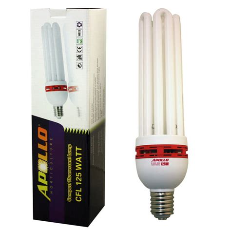 Apollo Horticulture 125 Watt CFL Compact Fluorescent Grow Light Bulb of 2700K for Plant Growing ...