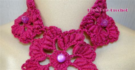 PINK ROSE CROCHET: Colar Buganvília Crochet Flower Collar