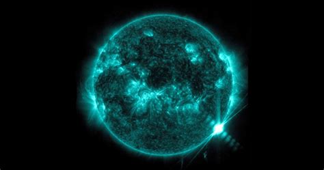 A terrifying solar flare has been captured