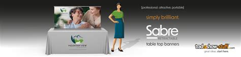 Retractable Table Top Banner Stand | tradeshow-stuff