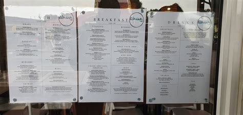 Menu at Union Cafe, Robe