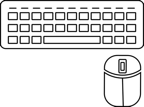 Keyboard with mouse in line art illustration. 24516962 Vector Art at Vecteezy