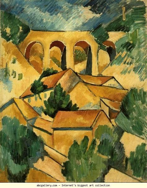 Braque - Viaduct at L'Estaque (1908) | Cubismo, Arte, Pintor