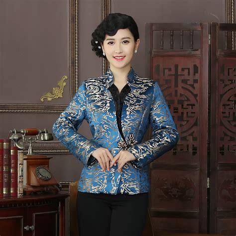 Delightful Jacquard Frog Button Chinese Jacket - Blue - Chinese Jackets ...