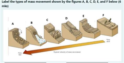 Solved Label the types of mass movement shown by the figures | Chegg.com