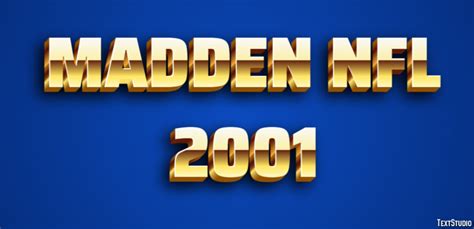 Madden NFL 2001 Text Effect and Logo Design Videogame