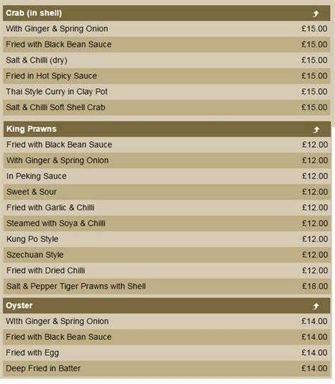 Menu at Chung Ying Central Bar & Restaurant, Birmingham, 126 Colmore Row