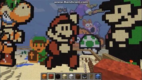 Minecraft - Super mario pixel art world - YouTube