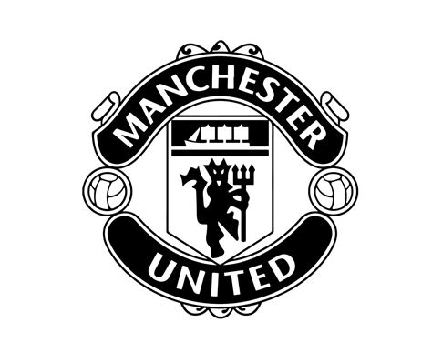 Manchester United Football Club Logo Symbol White And Black Design ...