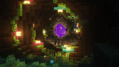 Giant Tree Portal Surrounded by Nether and End Biomes Minecraft Map