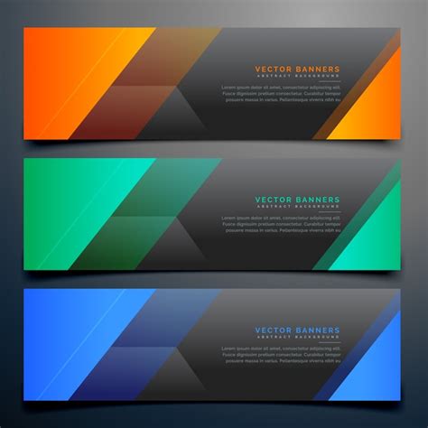 Premium Vector | Modern banner design in three colors