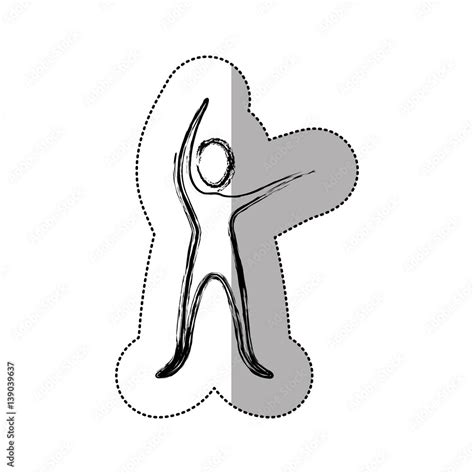 silhouette person stretching icon, vector illustraction design image Stock Vector | Adobe Stock